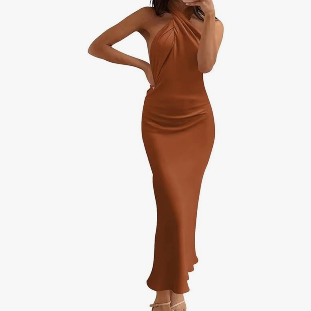 Elegant Brown Maxi Dress